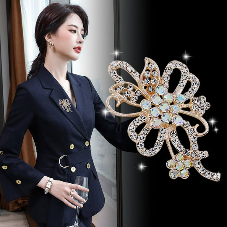 Brooch Pins Clothing Decoration Jewelry Shawl Clip Badge Exquisite Fashion  Flower Brooch for Wedding Bouquet Brooches Fashion (Color : C)