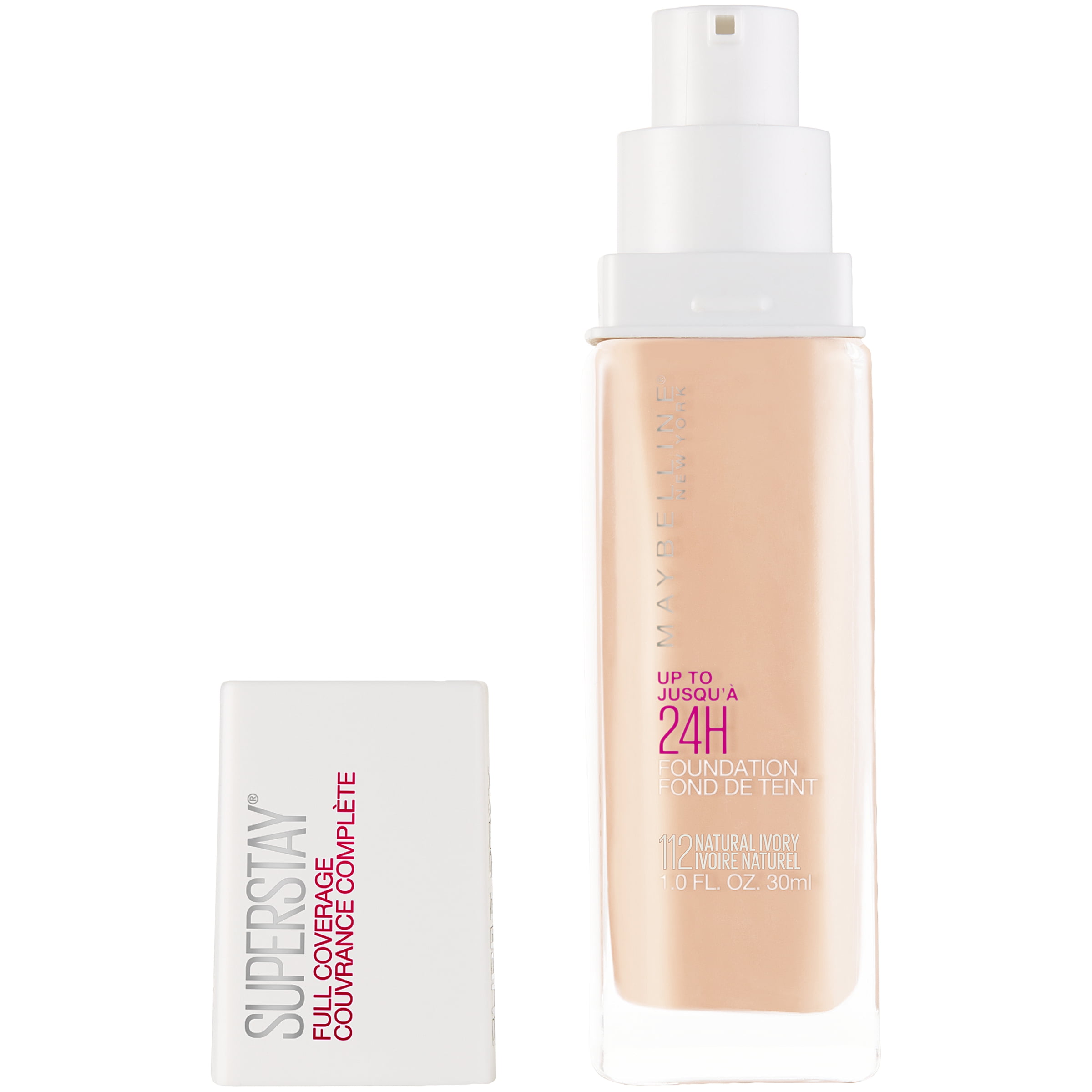 (2 pack) Maybelline Super Stay Liquid Foundation Makeup, Full Coverage, 112 Natural Ivory, 1 fl oz