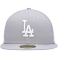 thumbnail image 2 of Men's New Era Gray Los Angeles Dodgers White Logo 59FIFTY Fitted Hat, 2 of 4