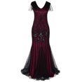 thumbnail image 1 of Robes d'Été pour Femmes 2023 Robes pour Femmes en Liquidation Robe à Sequins Vintage Grande Taille Banquet Robe de Mariage Européenne et Américaine Manches Courtes Col Rond, 1 of 4