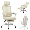 thumbnail image 1 of Qinaqin Ergonómico cm de Alturaigh-Back Oficina Chair con Footrest y Ajustable Lumbar Support Malla E x ecutive Escritorio en Beige, 1 of 7
