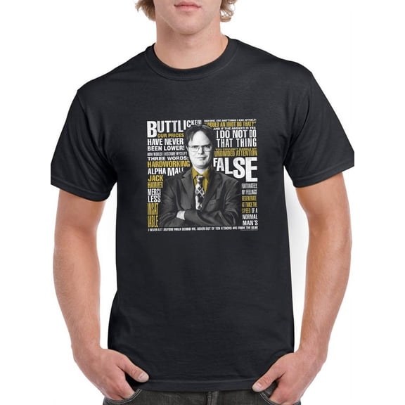 The Office Mens Graphic Tee Black - Dwight Schrute Quotes 100% Cotton Classic Fit