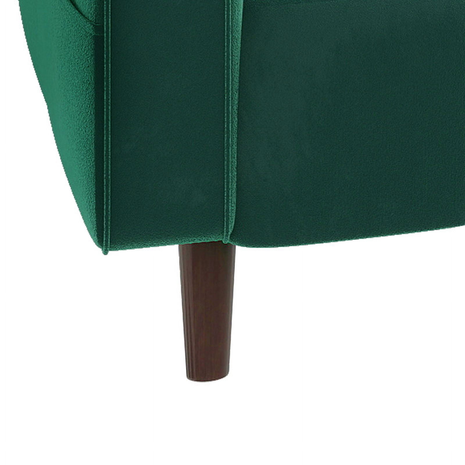 Uforic 56" Velvet Loveseat Sofa, Modern Comfortable Sofa Loveseat Small Sofa Couch with Side Storage Pockect & 2 Pillows, Button Tufted Seat Cushion for Living Room Bedroom Apartment, Green