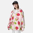 thumbnail image 4 of Pofeuu Hand Drawn Strawberry Print Sun Protection Outdoor Lightweight Full Zip UV Cooling Hoodie Long Sleeve Summer Clothing for Outdoor Hiking-3X-Large, 4 of 5