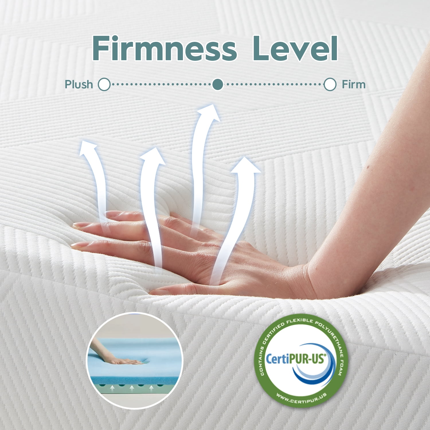 WARMKISS 10 Inch King Cooling Gel Memory Foam Mattress CertiPUR US Certified Fiberglass Free Pressure Relief Bed in a Box