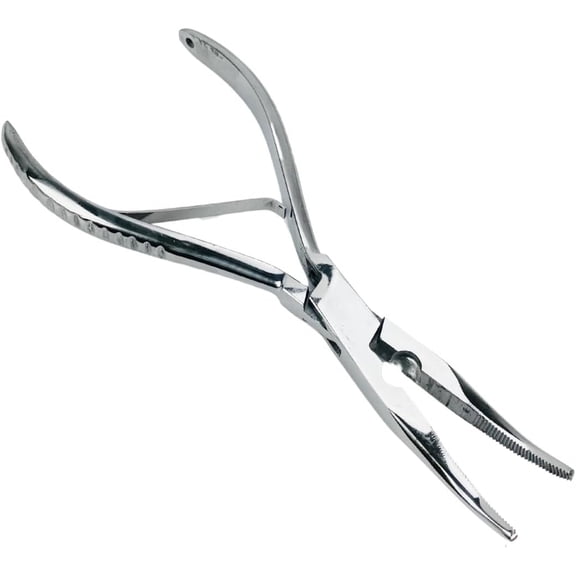 ADROIT Professional Stainless Steel Angled Needle Nose Fishing Pliers  8 in  Great for Removing Hooks
