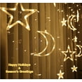 thumbnail image 3 of Ramadan String Lights, Twinkle Star 138 LED Star Moon Curtain String Lights, Window Curtain Lights with 8 Flashing Modes Wedding Party, Home, Patio Lawn Decorations 3 Big Moon 4 Big Stars (WW), 3 of 6