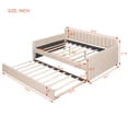thumbnail image 3 of Royard Oaktree Upholstered Full Size Daybed with Twin Size Trundle, Soft Velvet Sofa Bed Frame, Beige, 3 of 7