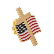United States of America USA Lapel Enamel Made of Metal Souvenir Hat Men Women Patriotic (Cross Over Flag Pin)