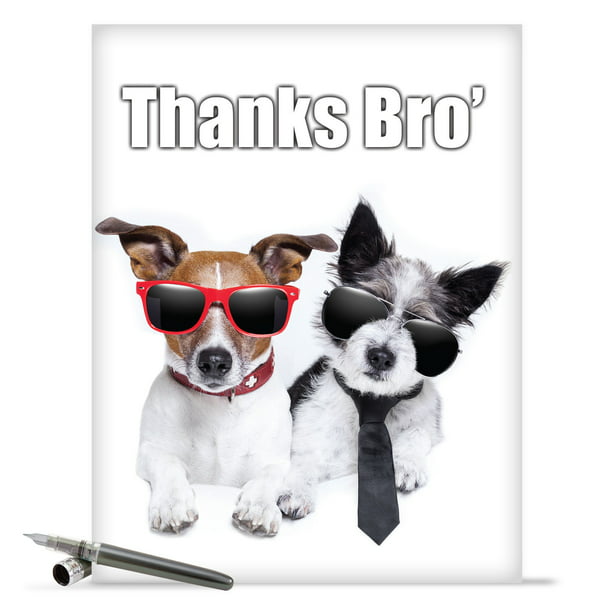 J9112 Jumbo Funny Thank You Card: 'Thanks Bro' Thank You' with Envelope ...