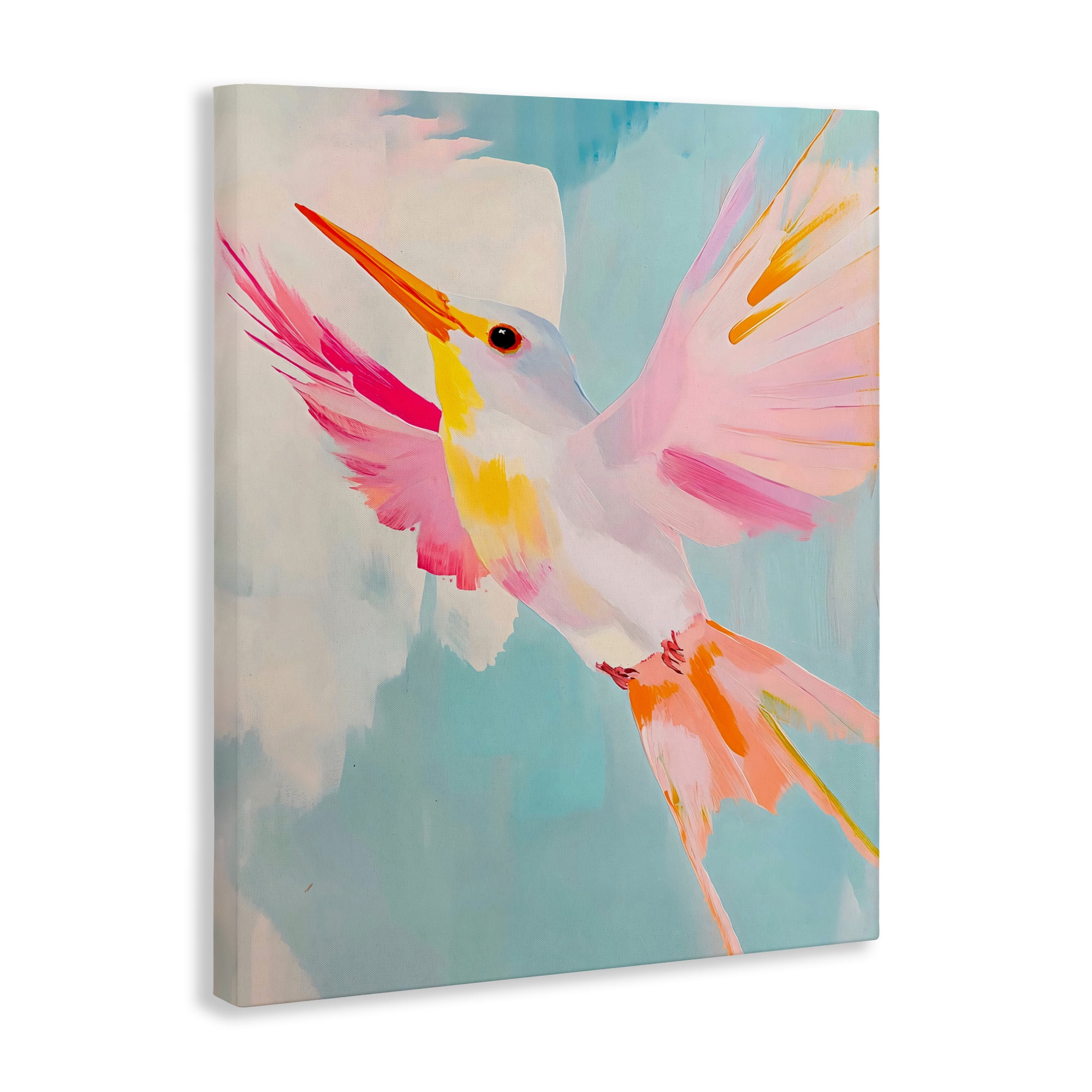 Stupell Industries Pastel Hummingbird Soaring Canvas Wall Art, design by The Prints Vibe