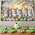 thumbnail image 6 of Adorable Bunny Themed Easter Background Backdrop Banner Colorful Decorations for Easter Parties Photography Props Spring Celebrations Decor, 6 of 7