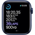 thumbnail image 5 of Restored Apple Watch Series 6 (GPS, 44 mm) Blue Aluminum Case with Deep Navy Band Bundle 5 Bonus Bands, Charging Stand, Screen Protector, & 2 amp charger (Refurbished), 5 of 13