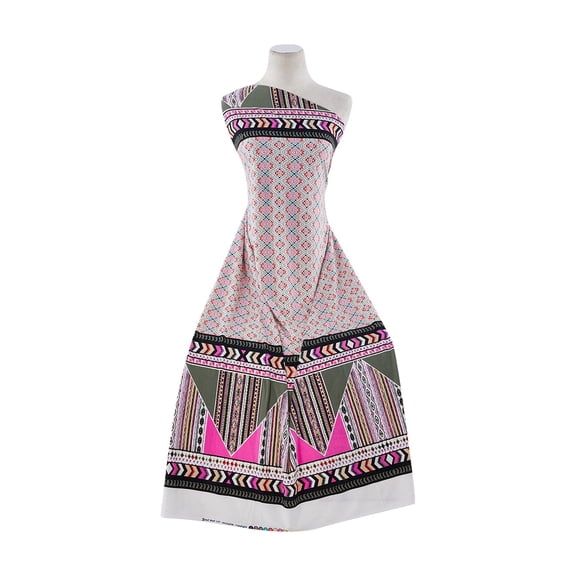 Zelouf Print On Ity  , Sewing, DIY, Crafts Fabric by the Yard, 371 Hot Pink/olive, 20 Yard