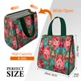 thumbnail image 3 of Pioneer Flower Floral Print Pattern Insulated Lunch Bag for Women & Adults,Large Portable Soft Cooler Lunch Bag,Thermal Food Storage Tote with Pearl Cotton,8.66L,8.75x5.75x9.5 Inch, 3 of 6