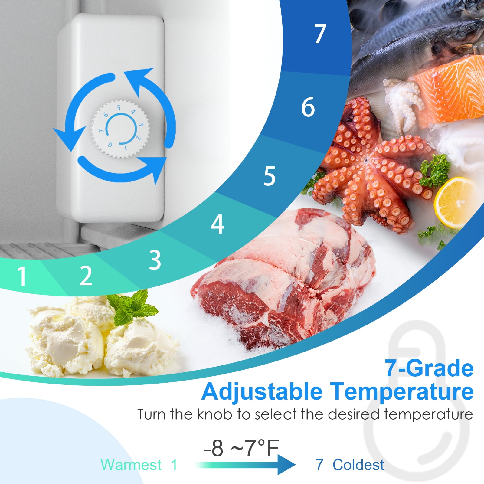 Giantex Compact Upright Freezer, Mechanical Control Freezer w/7 Grade Adjustable Thermostat