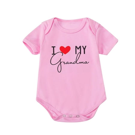 

Newborn Baby Boy Girl Clothes Infant Romper Bodysuits Toddler Baby Girls Boys Short-sleeve Print Romper Comfortable Fart Clothes Pink M
