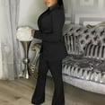 thumbnail image 7 of Prolriy Pants Suits for Women Dressy Women's V Neck Lapel Fashion Casual Solid Color Suit Two Set Classy Outfits for Women Black M, 7 of 7