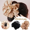 thumbnail image 5 of QHUDLV Simple Chiffon Claw Clip Hair Bow Large Size Black Fabric Ribbon Flower Rose Jaw for Girl Clamps Clip Accessories Claw, 5 of 7