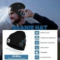 thumbnail image 3 of Gorro con Bluetooth y luz, gorro con linterna frontal, auriculares y micrófono con altavoz incorporado, regalos para hombres, mujeres y adolescentes, 3 of 5