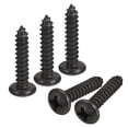 thumbnail image 1 of Uxcell 1/4 x 1" Tornillo autorroscante de cabeza plana Phillips, paquete de 25 tornillos de cabeza redonda de acero inoxidable 304 (negro), 1 of 6