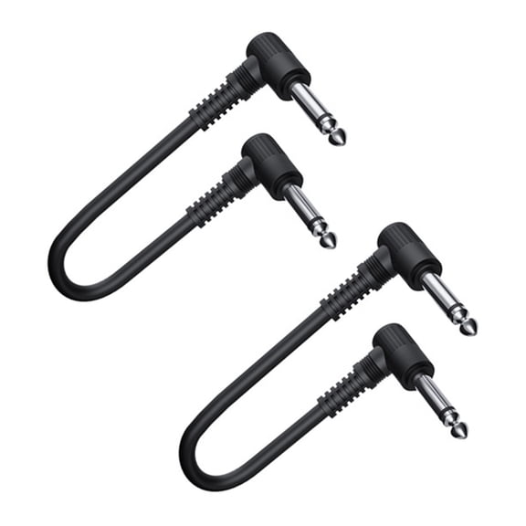 Guitar Effects Leads 11.8Inch Right Angle Connectors Anti-Noise Guitar Effects Pedal Cable For Pedal Spacing Saving