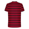 thumbnail image 4 of ZCFZJW Mens Casual Striped T-Shirts Loose Regular Fit Summer Short Sleeve Crew Neck Basic Workout Tee Shirt Tops Trendy Oversized Comfy Pullovers Red M, 4 of 5