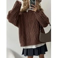 thumbnail image 4 of PRETTYGARDEN Women's Oversized Fall Sweaters Casual Long Sleeve Crewneck Chunky Cable Knit Pullover Tops Winter Clothes, 4 of 9