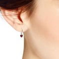 thumbnail image 2 of Aeravida Gleaming Heart Red Cubic Zirconia Sterling Silver Hoop Dangle Earrings | Cute Sterling Silver Hoop Earrings | Casual Earrings for Women | Hoop Earrings Set |Love Symbol, 2 of 6