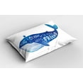 thumbnail image 2 of Ambesonne Inspirational Pillow Sham 2 Pack, Whale King Friend, 36"x20", Violet Blue White, 2 of 3