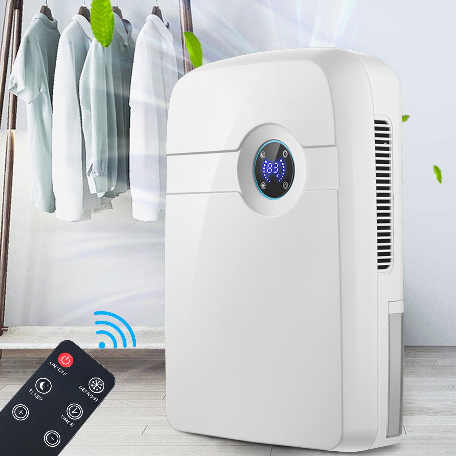 9.45*5.12*14in Dehumidifier Large Home 2.5L Air Dryer Damp Moisture Bedroom Remote Control 42W