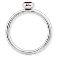 thumbnail image 2 of 925 Sterling Silver Stackable Expressions Low 4mm Round Cr. Ruby Ring Size: 5; for Adults and Teens; for Women and Men, 2 of 7