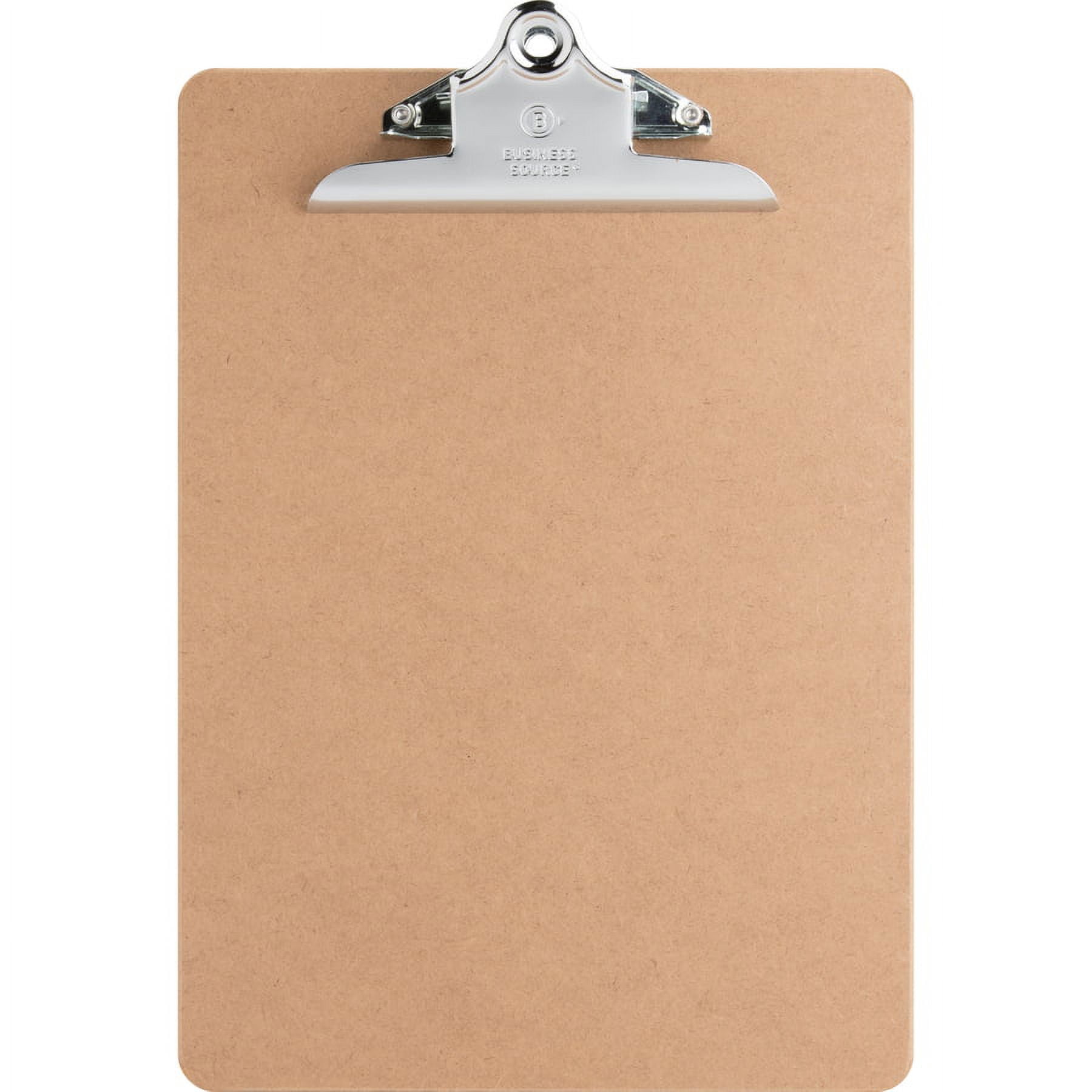Business Source Hardboard Clipboard - Standard - 9" X 12 1/2" - Hardboard - Brown - 6 / Bundle