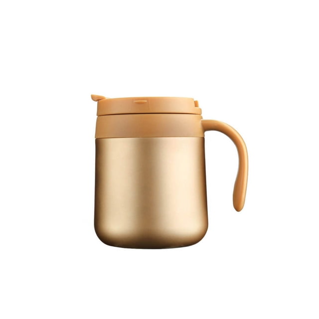 Wosthever Frasco al vacío taza de café de acero inoxidable hogar escuela Oficina Camping interior exterior botella de agua aislada bebida taza térmica Juegos de servir café y té Oro 350ml Wosthever HA071847-08