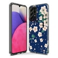 thumbnail image 3 of MUNDAZE Samsung Galaxy A72 Shockproof Clear Hybrid Protective Phone Case Kawaii Japanese Pink Cherry Blossom Navy Blue Cover, 3 of 5