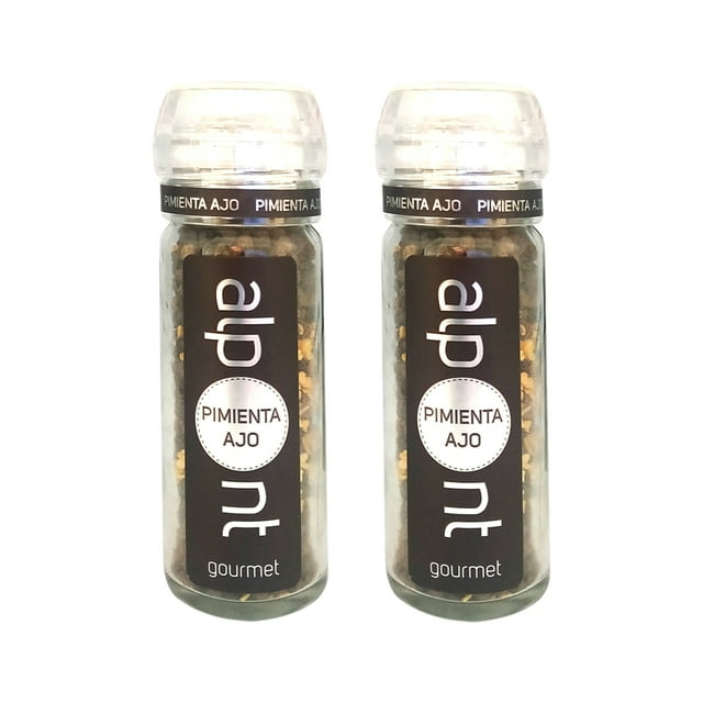 ALPONT GOURMET Molinillo Pimienta Ajo 60g 2 Piezas