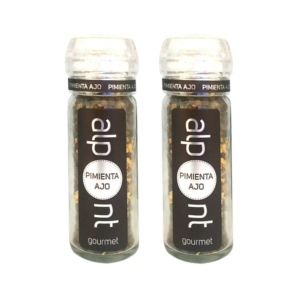 ALPONT GOURMET Molinillo Pimienta Ajo 60g 2 Piezas