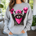 thumbnail image 4 of Breast Cancer Awareness Shirt, In October We Wear Pink Raccoon Sweatshirt, Pink Ribbon Support Gift, Cancer Survivor Hoodie and T-Shirt, Gift for Women, 4 of 9