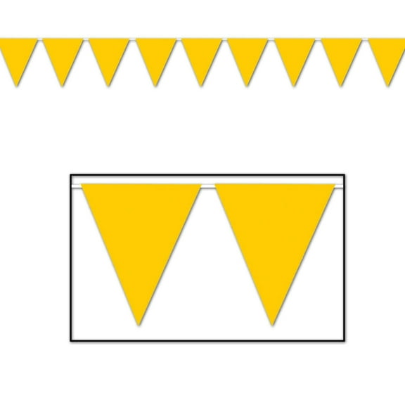 12 Pack Bulk Golden-Yellow Party Pennant Banner