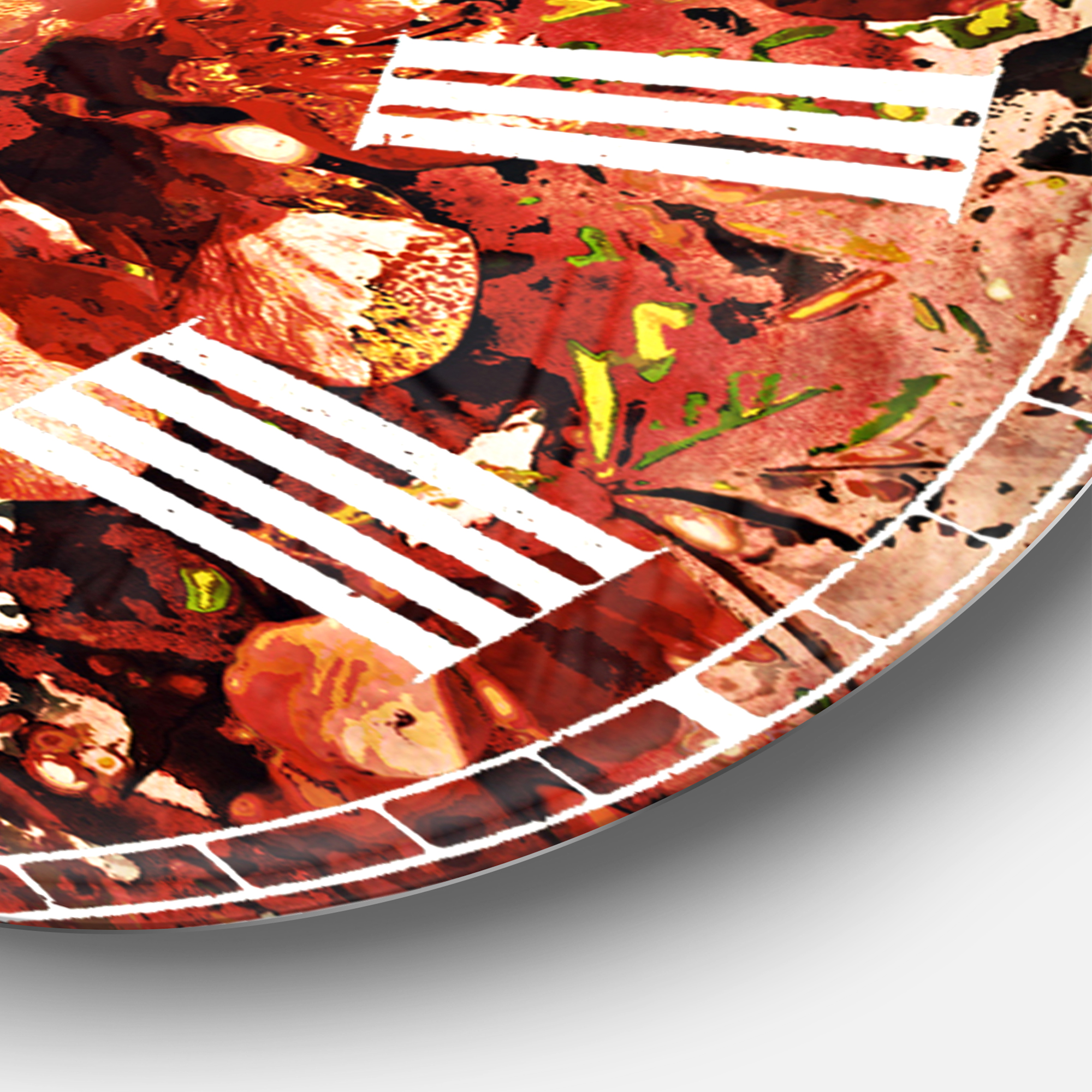 Designart 'Bouquet of Red Sakura Flowers' Traditional wall clock