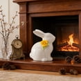 thumbnail image 4 of Tyidzon Easter Ceramic Bunny Figurine White Rabbit Ornament, Rabbit Table Centerpiece Sculpted for Home Living Room Decor, Birthday Gift, 4 of 6