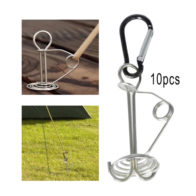 10 clavijas de anclaje de cubierta portátil con hebilla de , resistente , de material acero de resistencia, herramienta anti-tropiezos, Hebilla en forma de calabaza DYNWAVEMX Clavija de anclaje de cubierta
