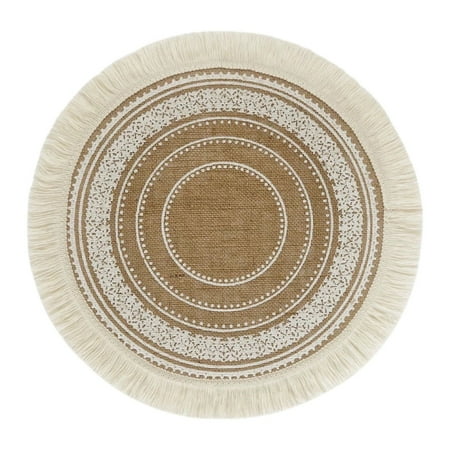 

BOOYOU Mandala Round Placemat Boho Woven Macrame Tassels Table Mat Cup Plate Coaster