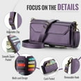thumbnail image 6 of Compatible with iPhone 14 Pro Max 6.7 inch Zipper Wallet Phone Case Tempered Glass Screen Protector Crossbody Lanyard Strap Flip Card Holder Slot Cell Cover for iPhone14promax 5G i 14Max Women Purple, 6 of 9