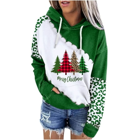 

Fall Clearance Juebong Women Drawstring Sweatshirt Tops Christmas Printed Top Blouses Casual Loose Long Sleeve Pullover Shirts