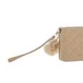 thumbnail image 5 of Unique Bargains 1 Pc Coin Purse Wallet Portable Rhombus Check Wristband Plush Pom Zip Coin Purse Pouch Khaki, 5 of 5