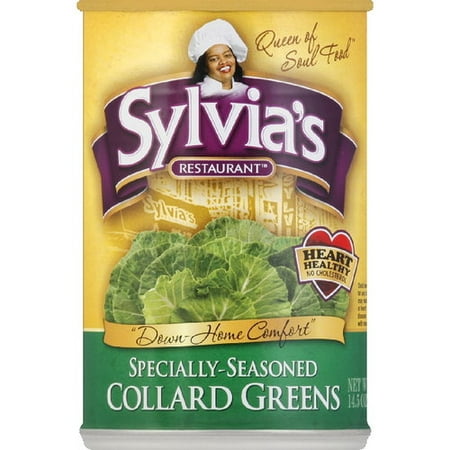 Sylvia's Restaurant Specially Seasoned Collard Greens, 14.5 oz (Pack of