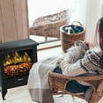 thumbnail image 3 of Turbro Suburbs TS17 Compact Electric Fireplace Stove, 18 Freestanding Stove, Realistic Flame, Overheating Safety Protection- 1400W, 3 of 8
