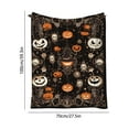 thumbnail image 3 of Manta de franela con estampado de calabaza y hoja de arce para Halloween, manta tipo chal para todas las estaciones, 3 of 6