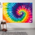 thumbnail image 3 of 10 x 8 ft 60s 70s 80s 90s Colorful Rainbow Tie Dye Photography Backdrop Spiral Tie Dye Wall Decor Hippie Birthday Theme Party Decorations Background Parade Party Decor Photo Booth Props Backdrops, 3 of 5